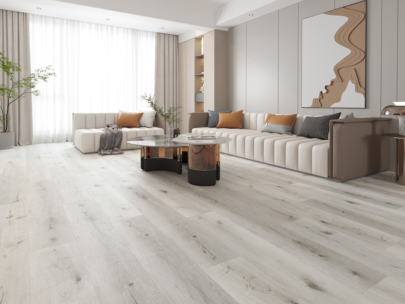 2.5mm Luxury Vinyl Tile (LVT) Straight Plank Glue Down Builder's Line Wide Planks