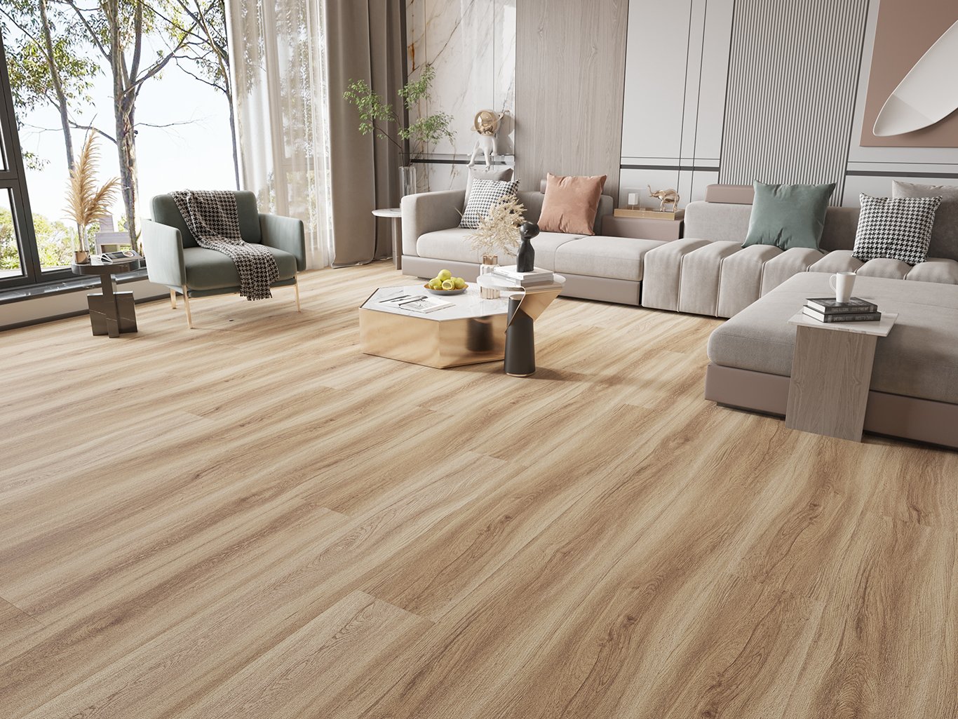 2.5mm Luxury Vinyl Tile (LVT) Straight Plank Glue Down Builder's Line Wide Planks