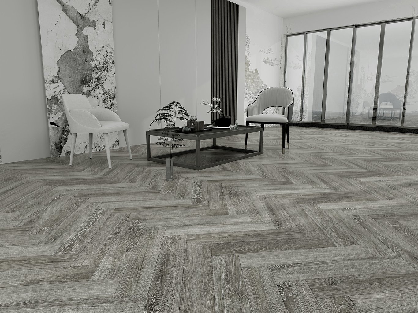 2.5mm Luxury Vinyl Tile (LVT) Herringbone Glue Down LVT Herringbone