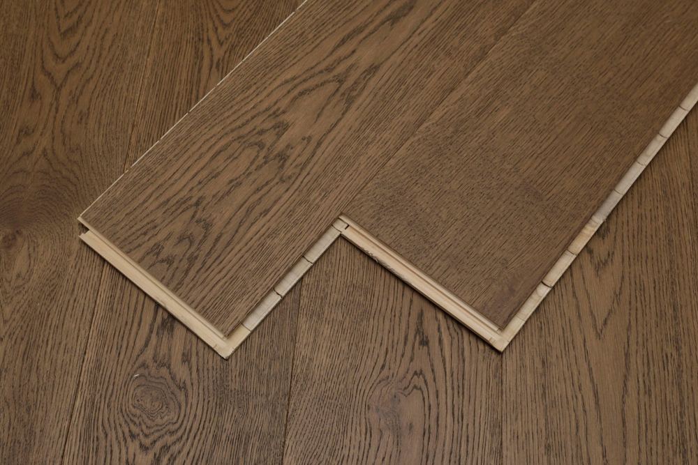 14mm Engineered Wood Herringbone Click System Brushed Oiled Smoked / Double Smoked Modern Line Mid Oak Classic