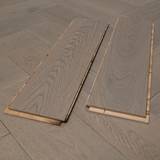 14mm Engineered Wood Herringbone Click System Brushed UV Oiled Modern Line Cool Mid Grey - Image 1