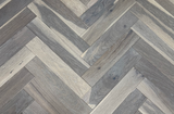 10mm Engineered Wood Herringbone Tongue & Groove Mystic Grey Smoked / Double Smoked Brushed 10mm Herringbone Narrow Planks Mid Oak Light - Image 2