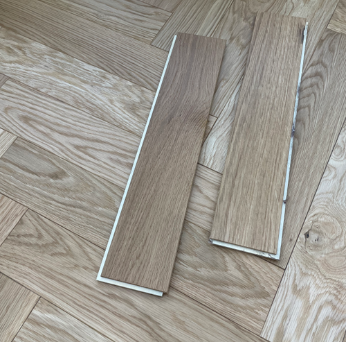 10mm Engineered Wood Herringbone Tongue & Groove Grande Natural Brushed Lacquered / Lac 10mm Herringbone Narrow Planks Mid Oak Light