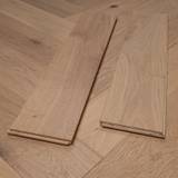 14mm Engineered Wood Herringbone Tongue & Groove Classic Invisible Lacquered / Lac Modern Line Mid Oak Light - Image 1