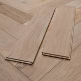 14mm Engineered Wood Herringbone Tongue & Groove Classic Unfinished Modern Line Mid Oak Light - Image 1