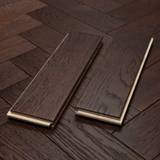 18mm Engineered Wood Herringbone Tongue & Groove Walnut Stain Brushed Lacquered / Lac Modern Line Narrow Planks Dark Brown - Image 1