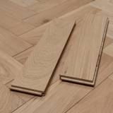 18mm Engineered Wood Herringbone Tongue & Groove Unfinished Modern Line Narrow Planks Mid Oak Light - Image 1