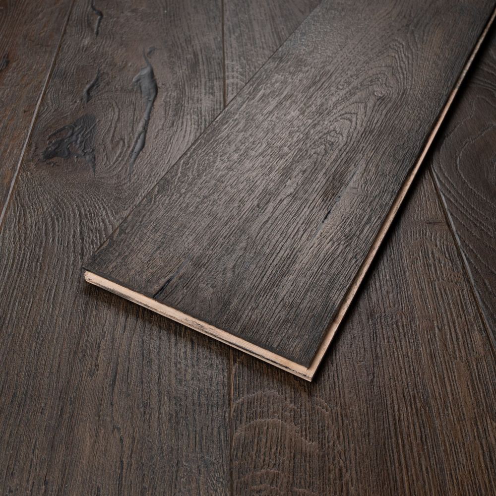 14mm Engineered Wood Straight Plank Tongue & Groove Antique Brushed Distressed Heritage Collection Wide Planks Mid Oak Rich