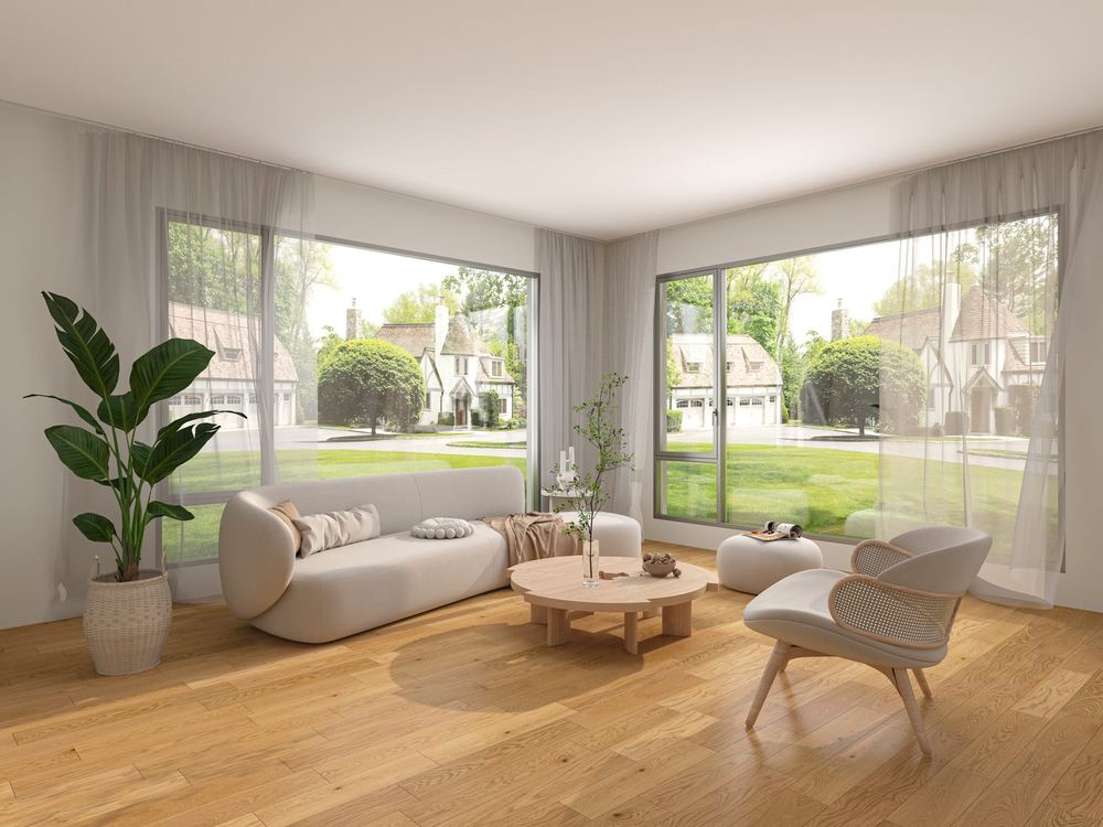 14mm Engineered Wood Straight Plank Tongue & Groove Smooth Classic Lacquered / Lac Builder's Line Mid Oak Light