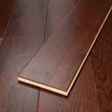 14mm Engineered Wood Straight Plank Tongue & Groove Walnut Colour Lacquered / Lac Builder's Line Mid Oak Rich - Image 1