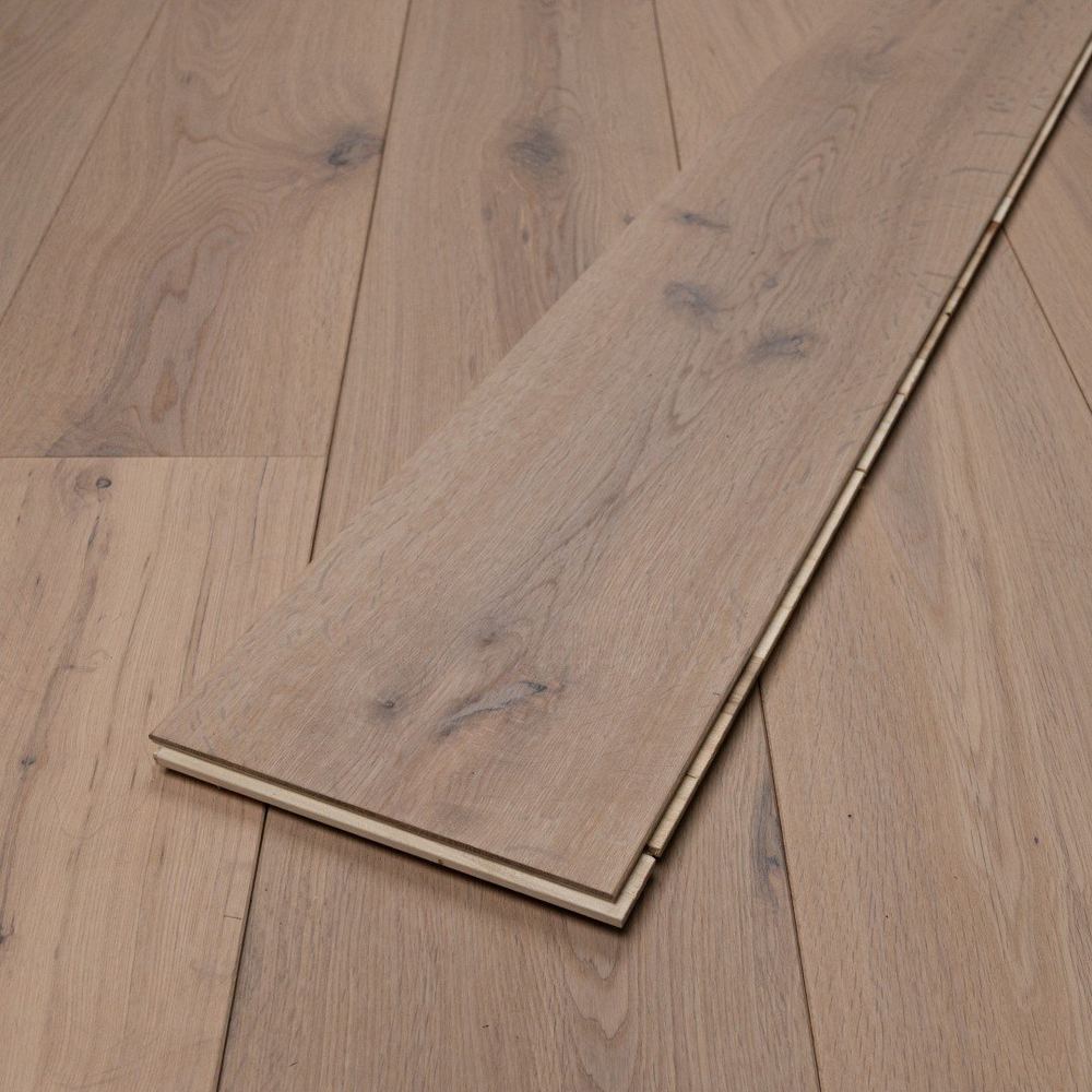 14mm Engineered Wood Straight Plank Tongue & Groove Classic Oiled Master Line Wide Planks Pale/White