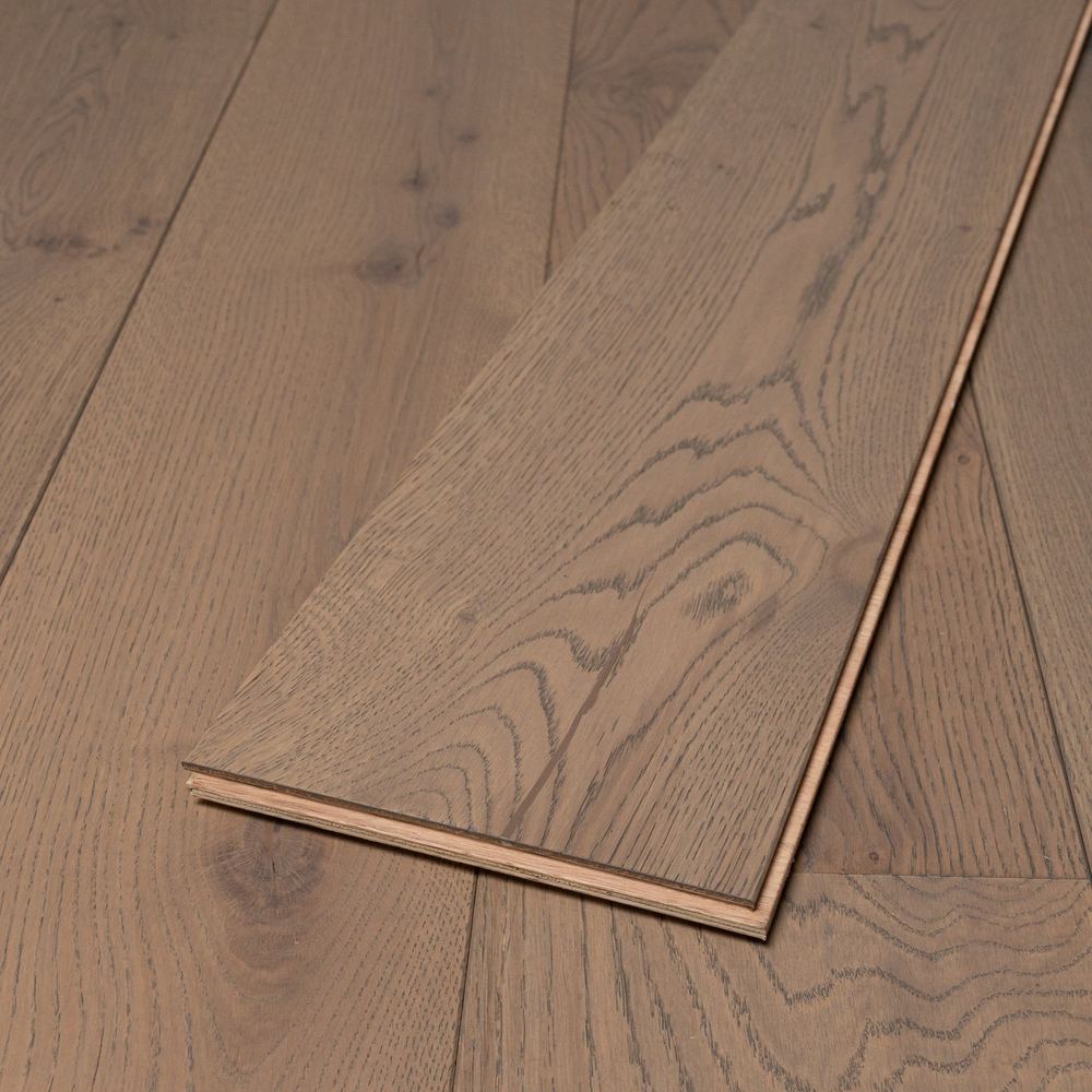 14mm Engineered Wood Straight Plank Tongue & Groove Dove Grey Brushed Lacquered / Lac Trade Smart Collection Wide Planks
