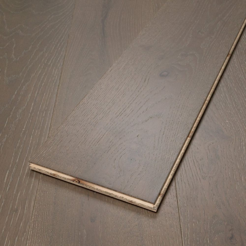 14mm Engineered Wood Straight Plank Tongue & Groove Harbour Grey Brushed Lacquered / Lac Trade Smart Collection Wide Planks