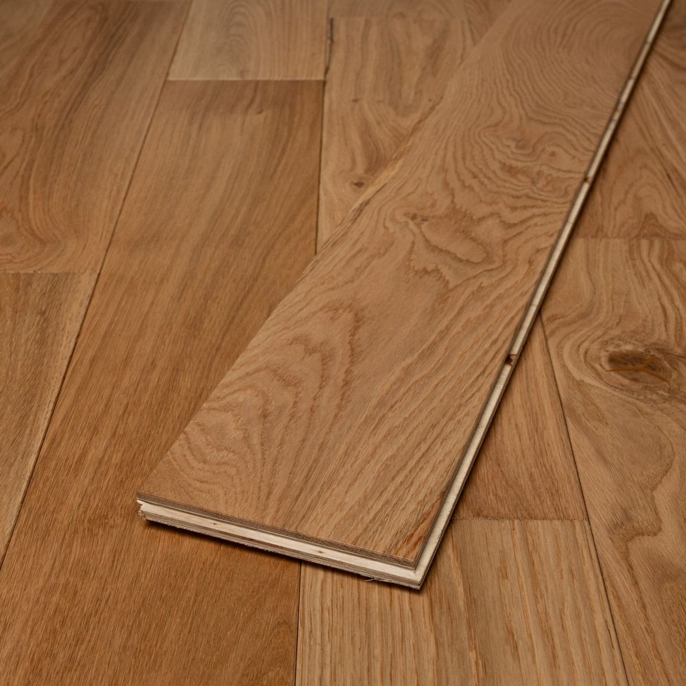 18mm Engineered Wood Straight Plank Click System Lacquered / Lac Traditional Line #N/A Mid Oak Classic