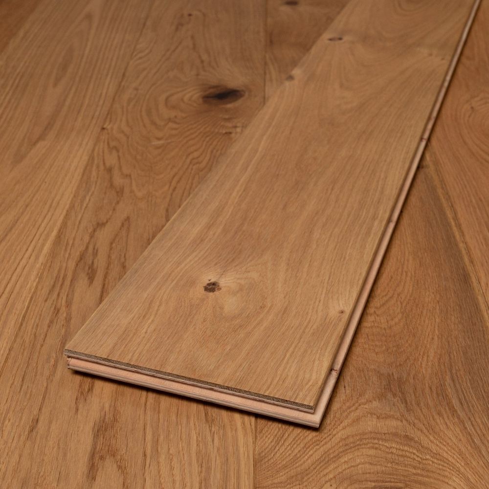 20mm Engineered Wood Straight Plank Tongue & Groove Oiled London Line Wide Planks Mid Oak Classic