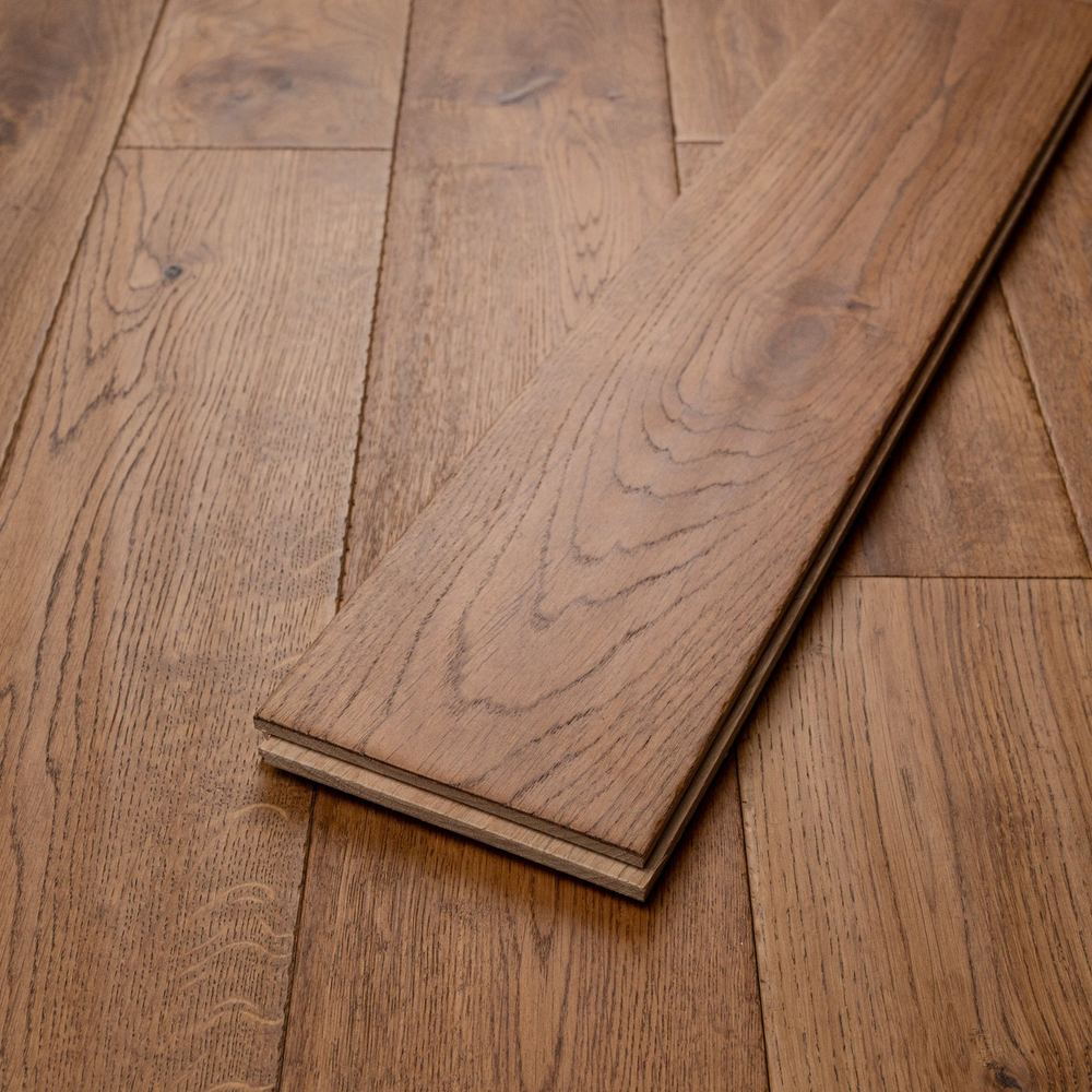 18mm Solid Wood Straight Plank Click System Traditional Line #N/A