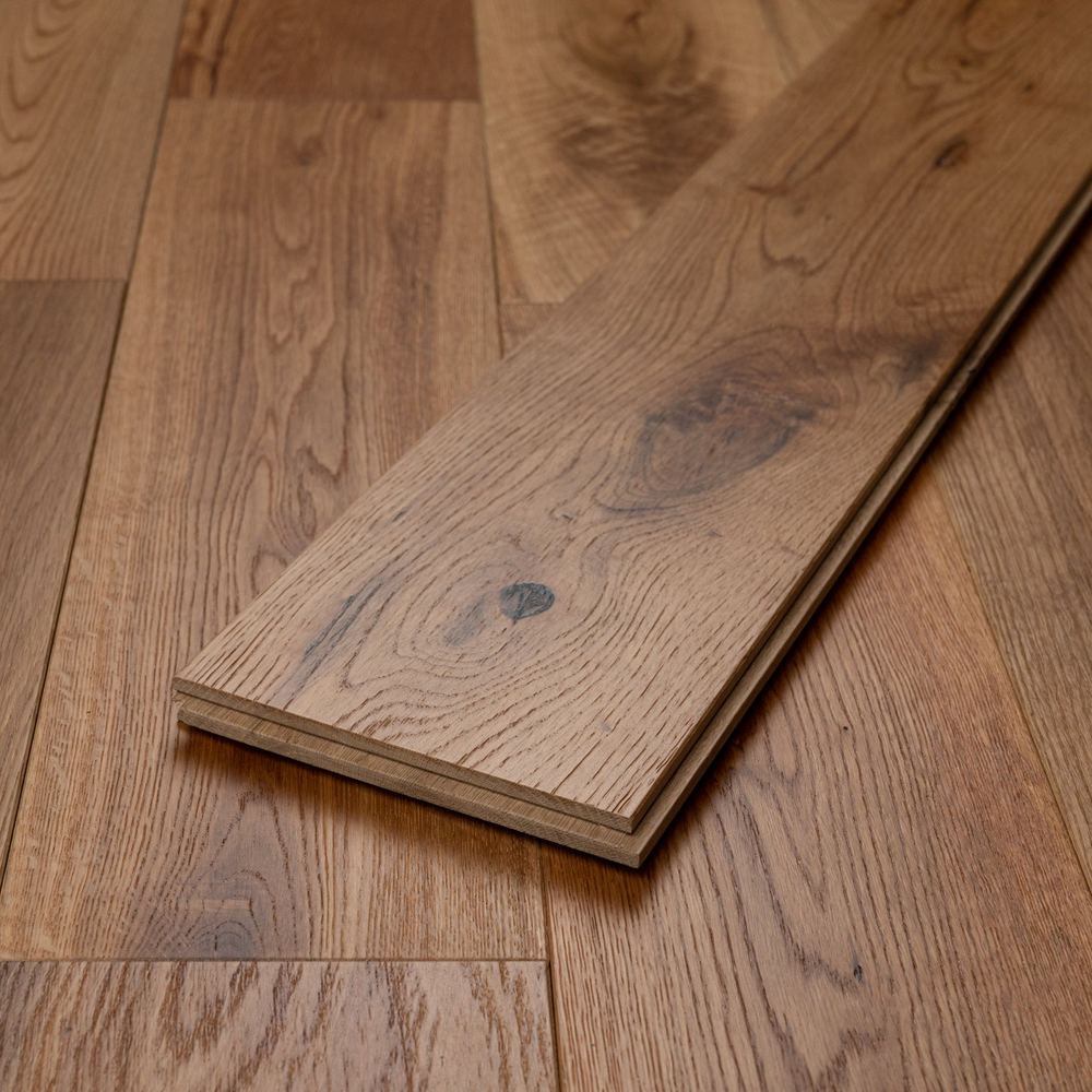 18mm Solid Wood Straight Plank Click System Traditional Line #N/A