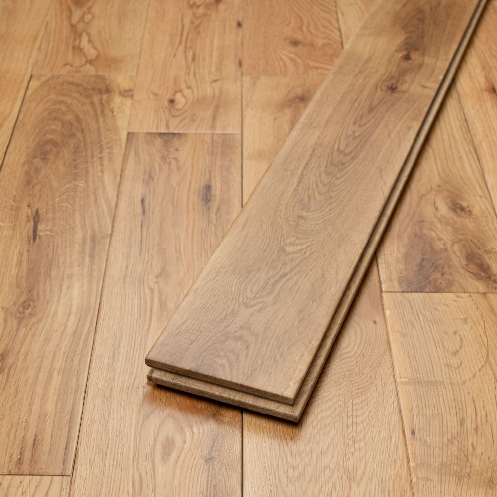 18mm Solid Wood Straight Plank Click System Traditional Line #N/A