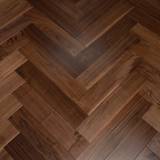 14mm Engineered Wood Herringbone Tongue & Groove Walnut American Black Lacquered / Lac Select Prestige Collection Dark Brown - Image 2