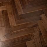 14mm Engineered Wood Herringbone Tongue & Groove Walnut American Black Lacquered / Lac Select Prestige Collection Dark Brown - Image 3