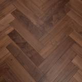 14mm Engineered Wood Herringbone Tongue & Groove Walnut American Black Lacquered / Lac Select UV Oiled Prestige Collection Dark Brown - Image 3
