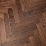 14mm Engineered Wood Herringbone Tongue & Groove Walnut American Black Lacquered / Lac Select UV Oiled Prestige Collection Dark Brown - Image 4