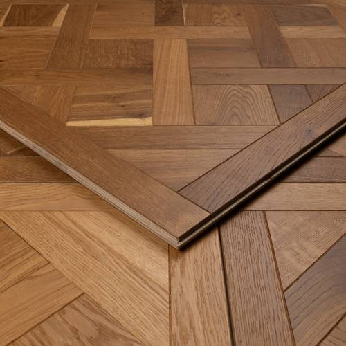 20mm Engineered Wood Versailles Tongue & Groove Brushed Classic Lacquered / Lac Premium Collection (Versailles Panel) Wide Planks Mid Oak Classic